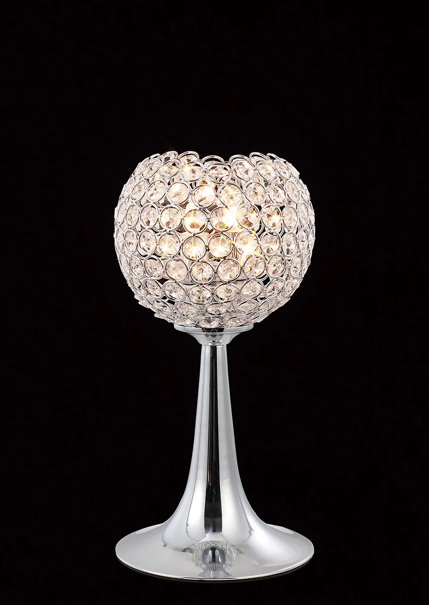 Ava Polished Chrome Crystal Table Lamps Diyas Shaded Table Lamps